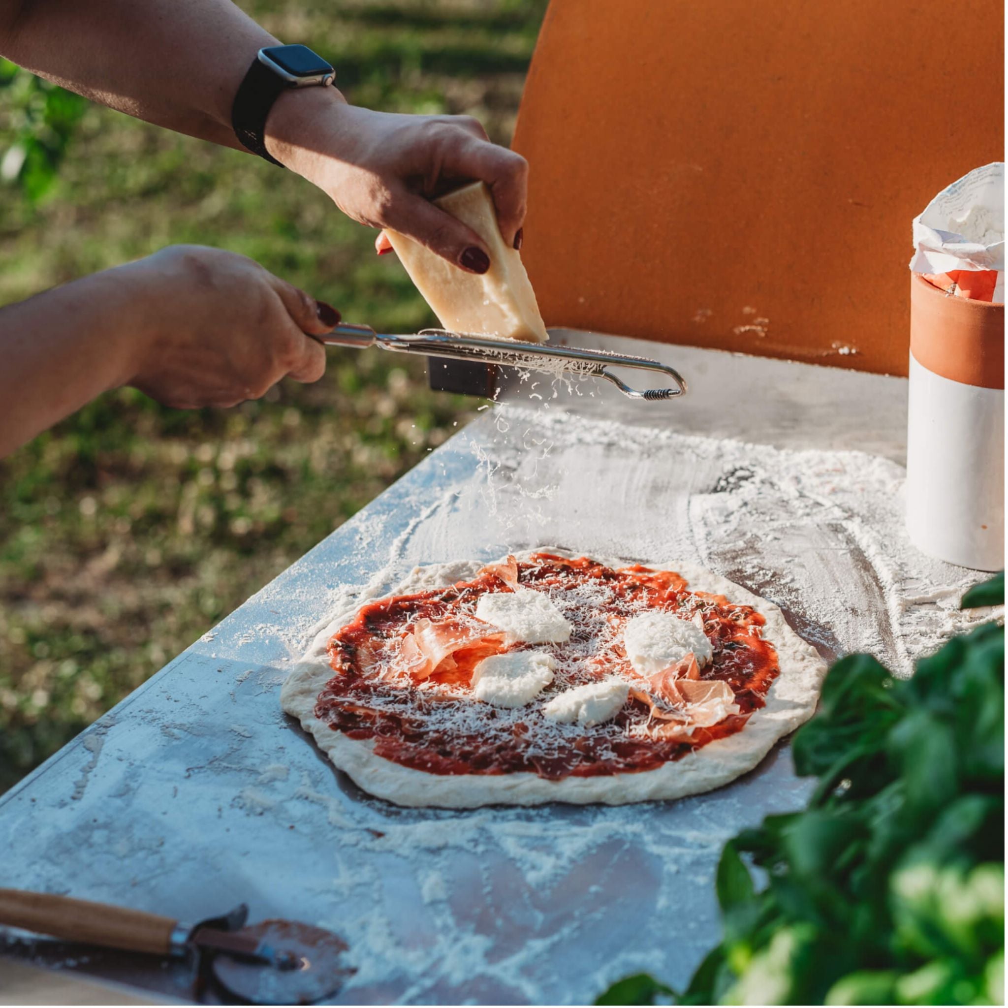 GrillSymbol Wood Fired Pizza Oven with Stand Pizzo-set-inox