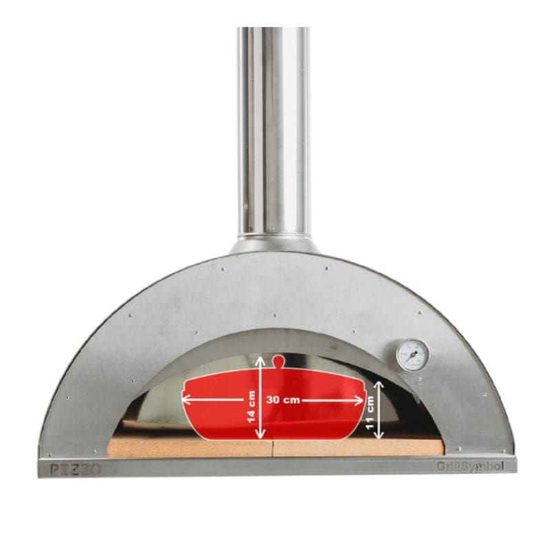 GrillSymbol Wood Fired Pizza Oven with Stand and Side Table Pizzo-XL-Set-inox