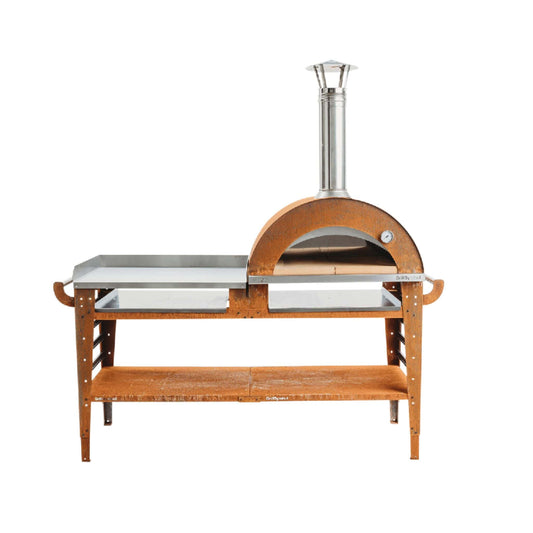 GrillSymbol Wood Fired Pizza Oven with Stand and Side Table Pizzo-XL-Set