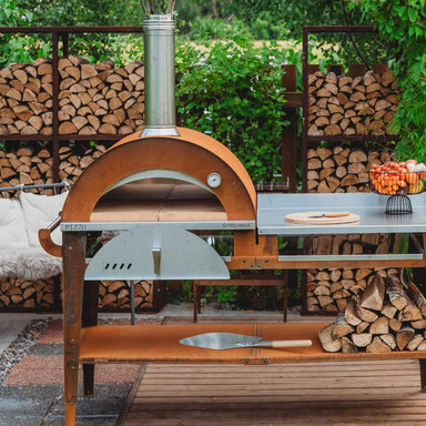 GrillSymbol Wood Fired Pizza Oven with Stand and Side Table Pizzo-XL-Set