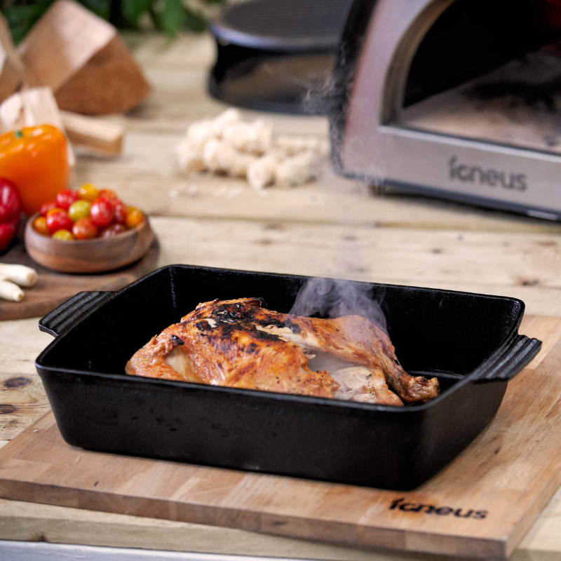 Igneus Wood Fired Cast Iron Roasting Tray Pizza Oven