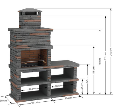Londres Masonry BBQ Dimensions