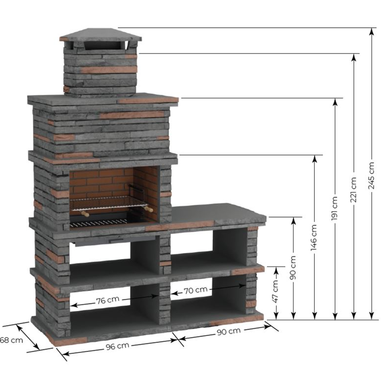 Londres Masonry BBQ Dimensions