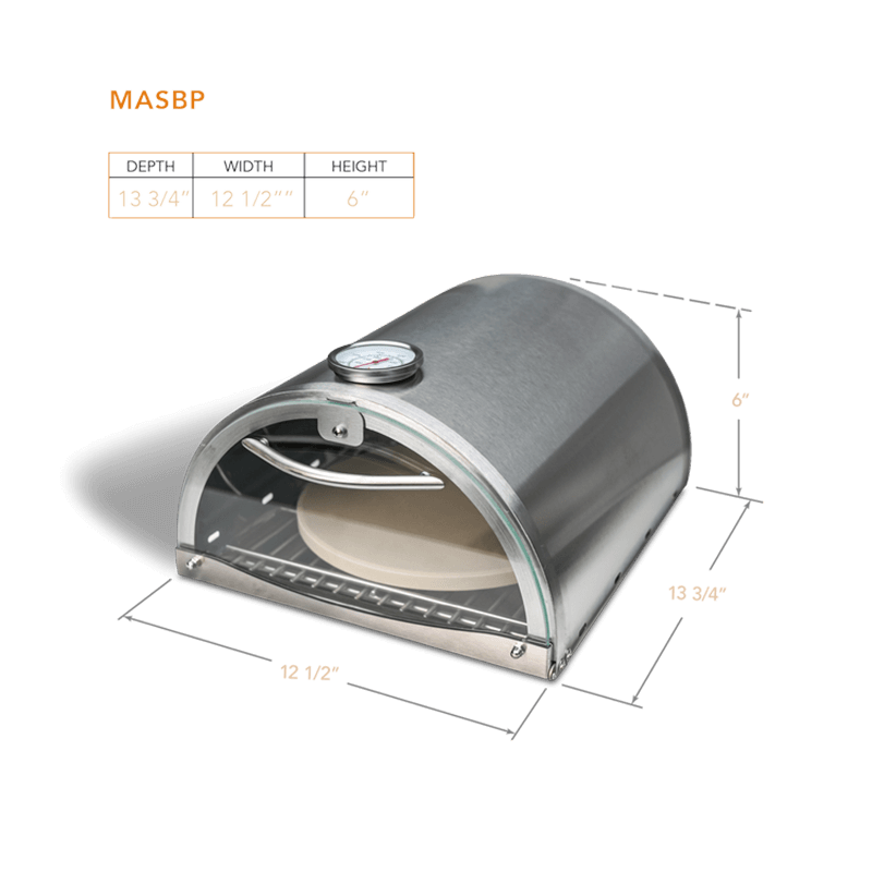 Mont Alpi Stainless Steel Side Burner Pizza Oven