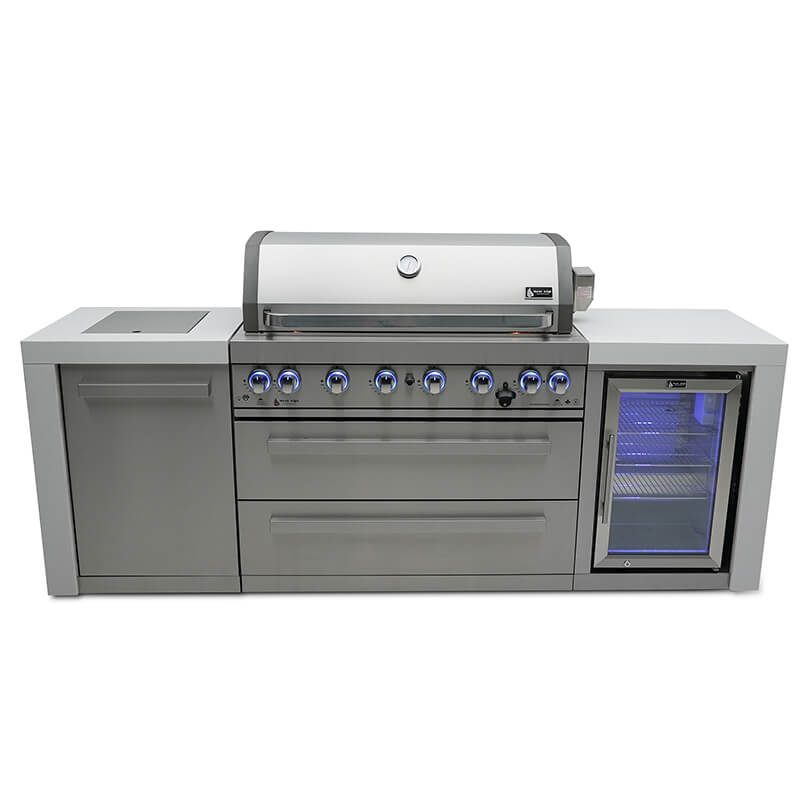 Mont Alpi Stainless Steel Deluxe 6 Burner With Side Burner & Fridge