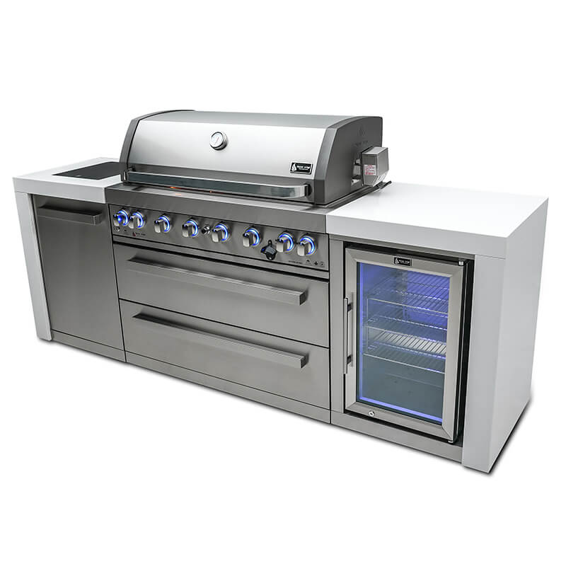 Mont Alpi Stainless Steel Deluxe 6 Burner With Side Burner & Fridge