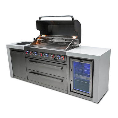 Mont Alpi Stainless Steel Deluxe 6 Burner With Side Burner & Fridge