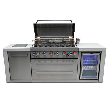 Mont Alpi Stainless Steel Deluxe 6 Burner With Side Burner & Fridge