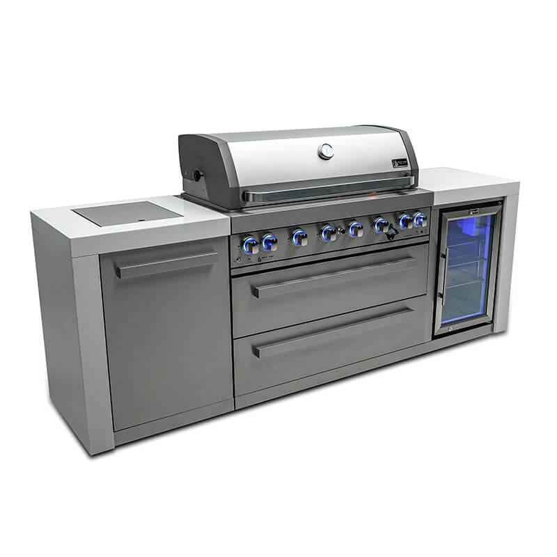 Mont Alpi Stainless Steel Deluxe 6 Burner With Side Burner & Fridge