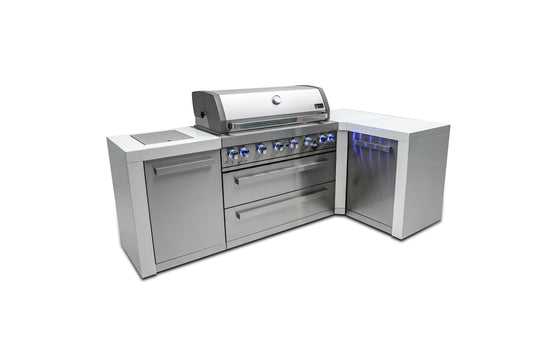 Mont Alpi 805 Deluxe Island Grill with Infrared Side Burner & Rotisserie Kit