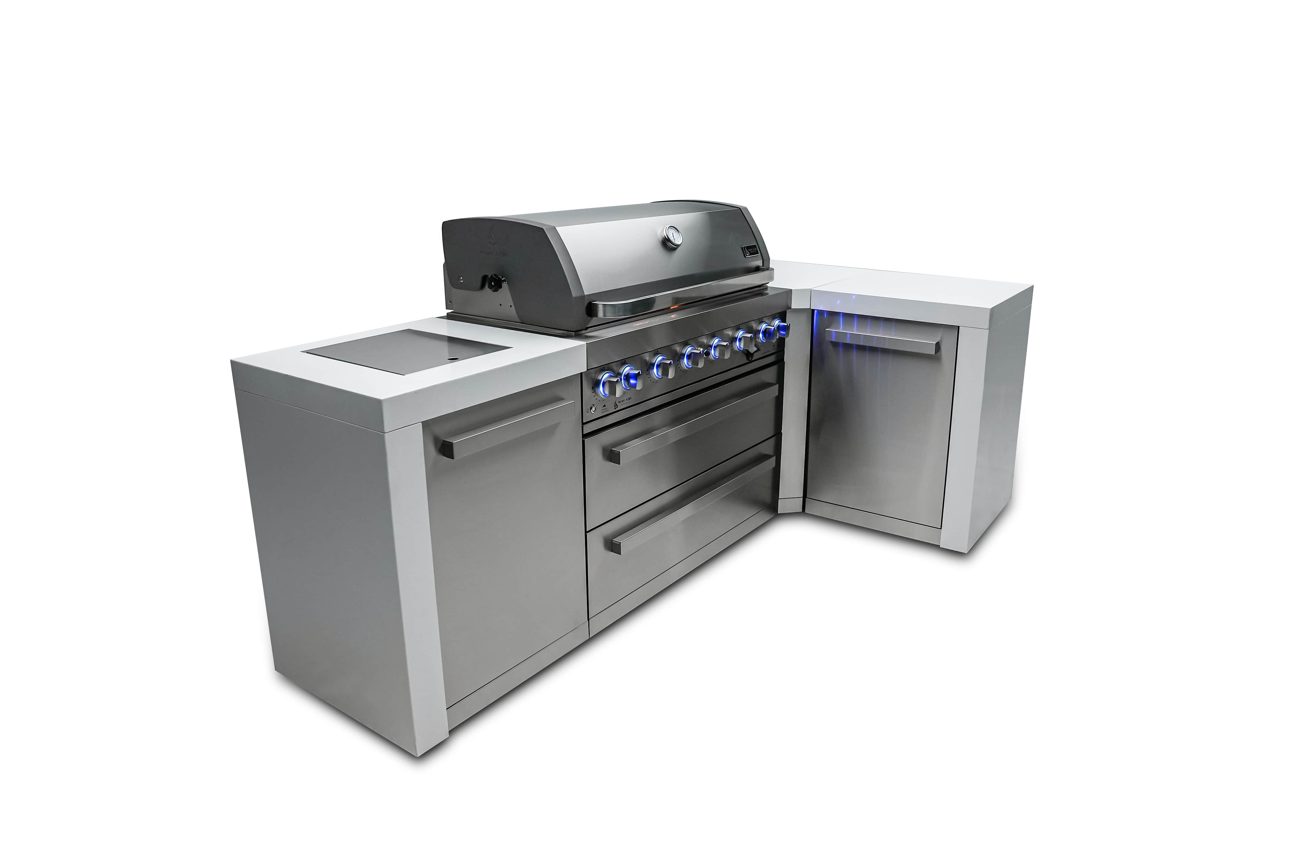 Mont Alpi 805 Deluxe Island Grill with Infrared Side Burner & Rotisser