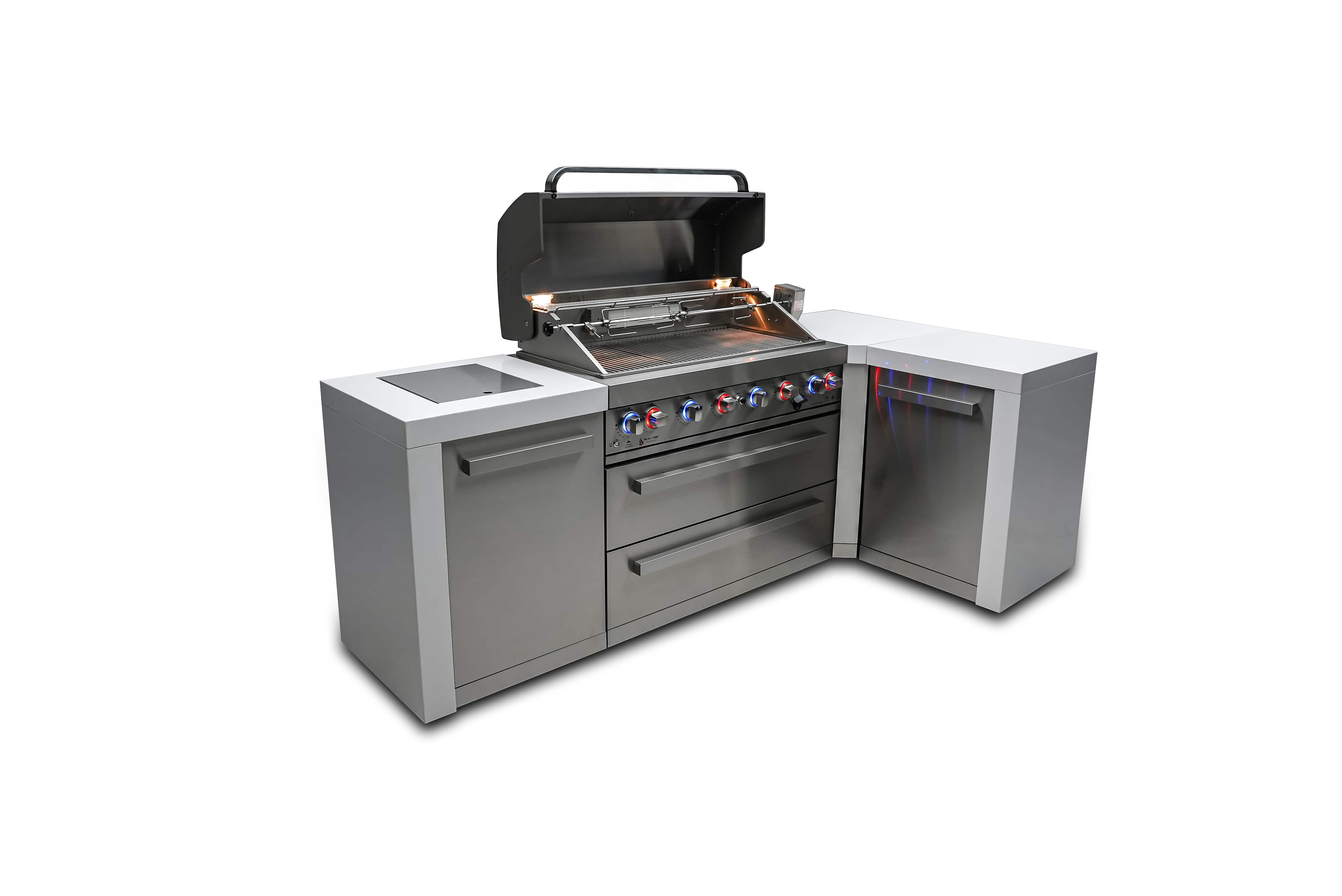 Mont Alpi 805 Deluxe Island Grill with Infrared Side Burner & Rotisser