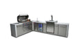 Mont Alpi Deluxe 90 Degree Island Grill with Kegerator and Beverage Ce