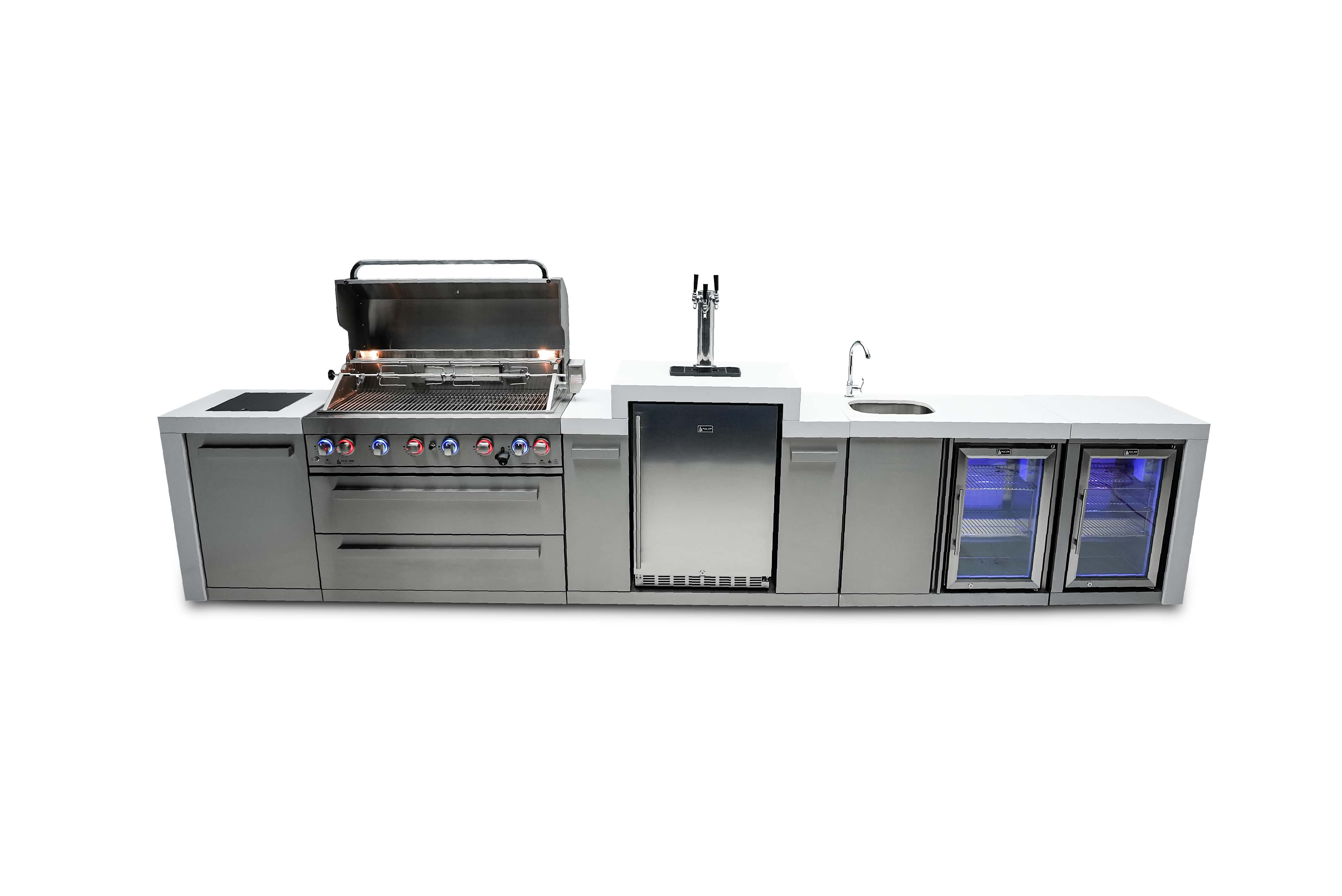 Mont Alpi Deluxe Island Grill 805 with Fridge, Kegerator & Beverage Ce