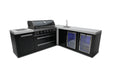 Mont Alpi 805 Black Stainless Steel Island - 90-Degree Corner, Beverage Center & Fridge Cabinet MAi805-BSS90BEVFC