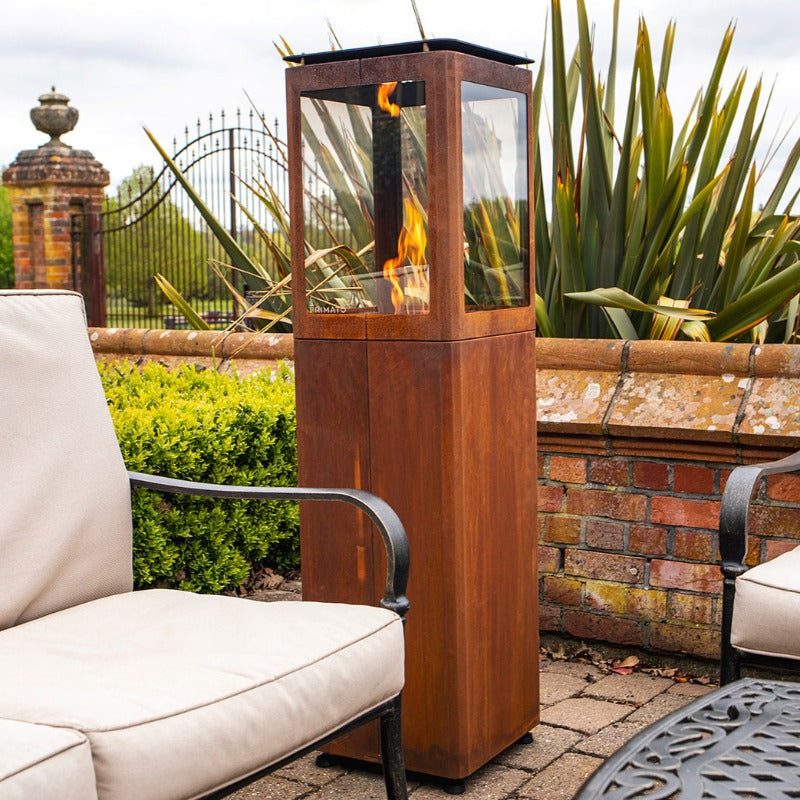 Qube Corten Steel Pellet Patio Heater