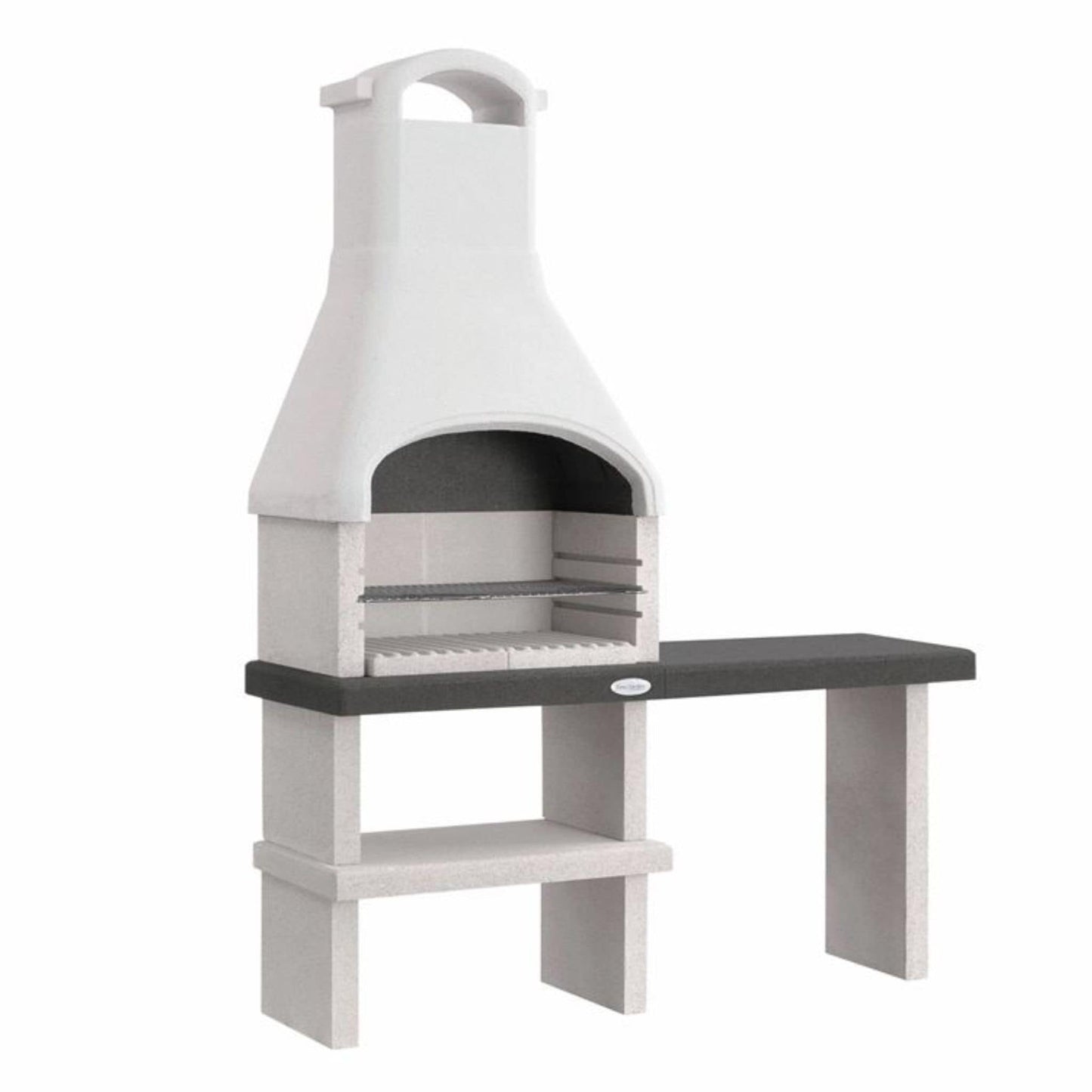 Palazzetti Orlando Masonry BBQ Grill - Wood or Charcoal Fired in grey and White