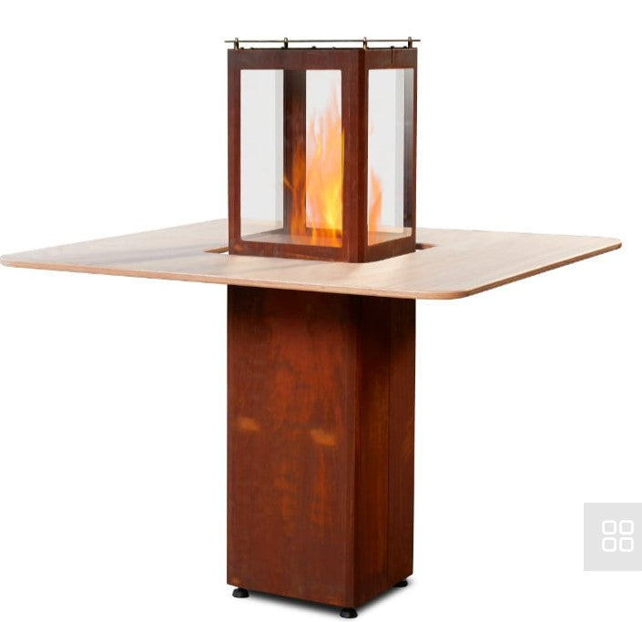 Qube Corten Steel Pellet Patio Heater