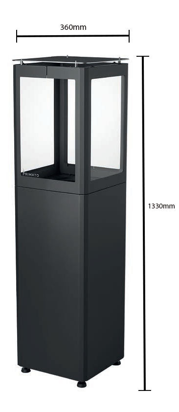 Qube Black Steel Pellet Patio Heater