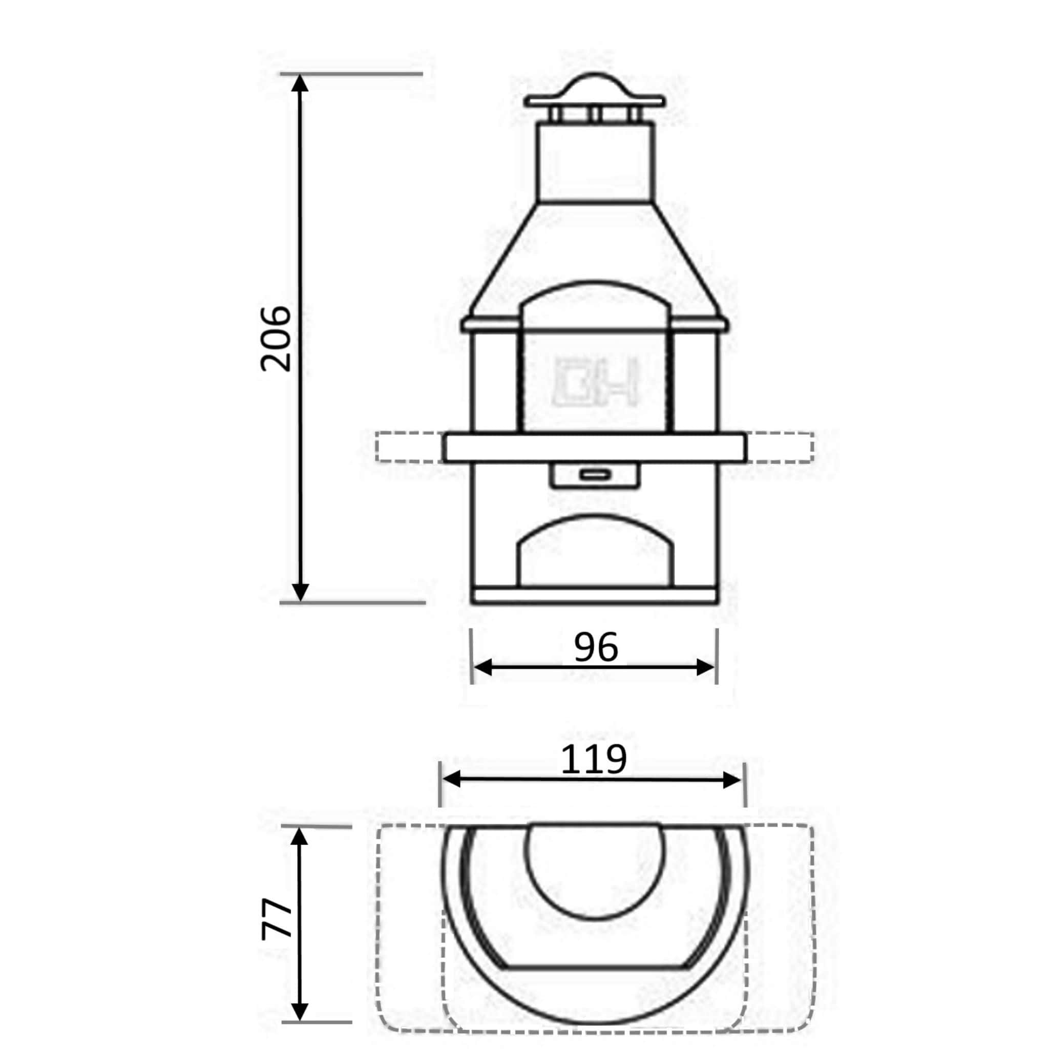 Rondo Steel Masonry Charcoal BBQ