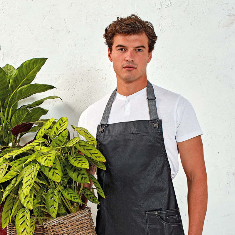 Unisex Chef Works Boulder Wax Look Denim Apron/urbanoutdoorkitchen