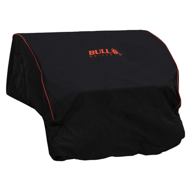 60cm Bull Steer Grill Premium Cover (Black With Red Piping)