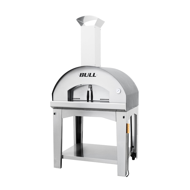 BULL Extra Large Wood-Fired Pizza Oven 80x60cm & Cart (Complete)