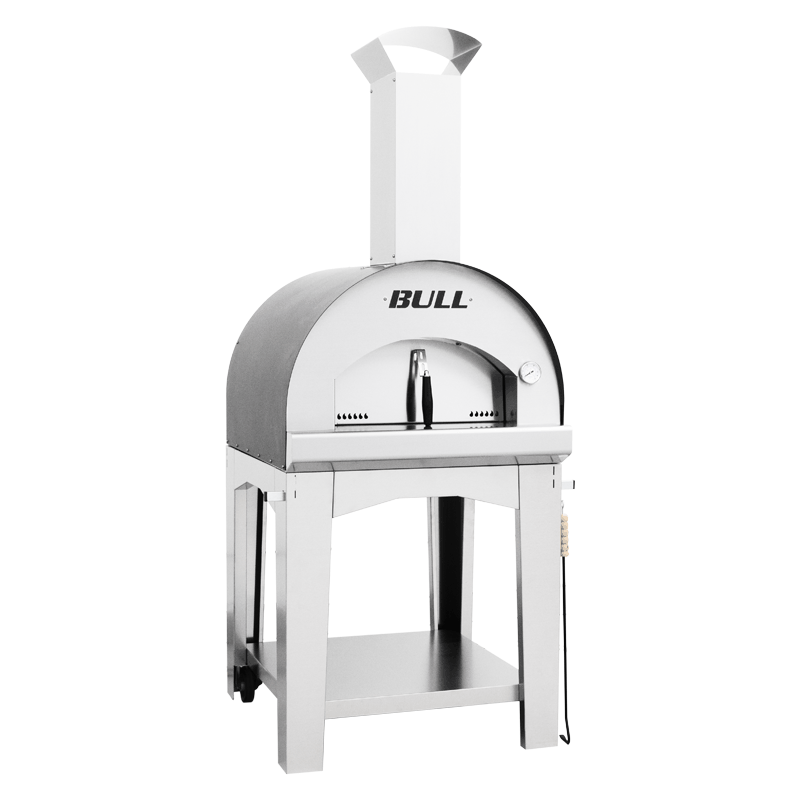 BULL Large Wood-Fired Pizza Oven 60x60cm With Cart (Complete)